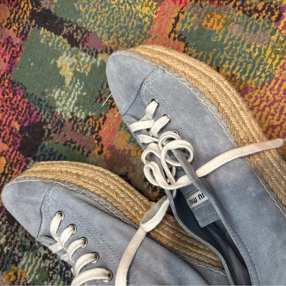 Miu Miu Light Blue Suede Sneakers - Picture 3 of 5